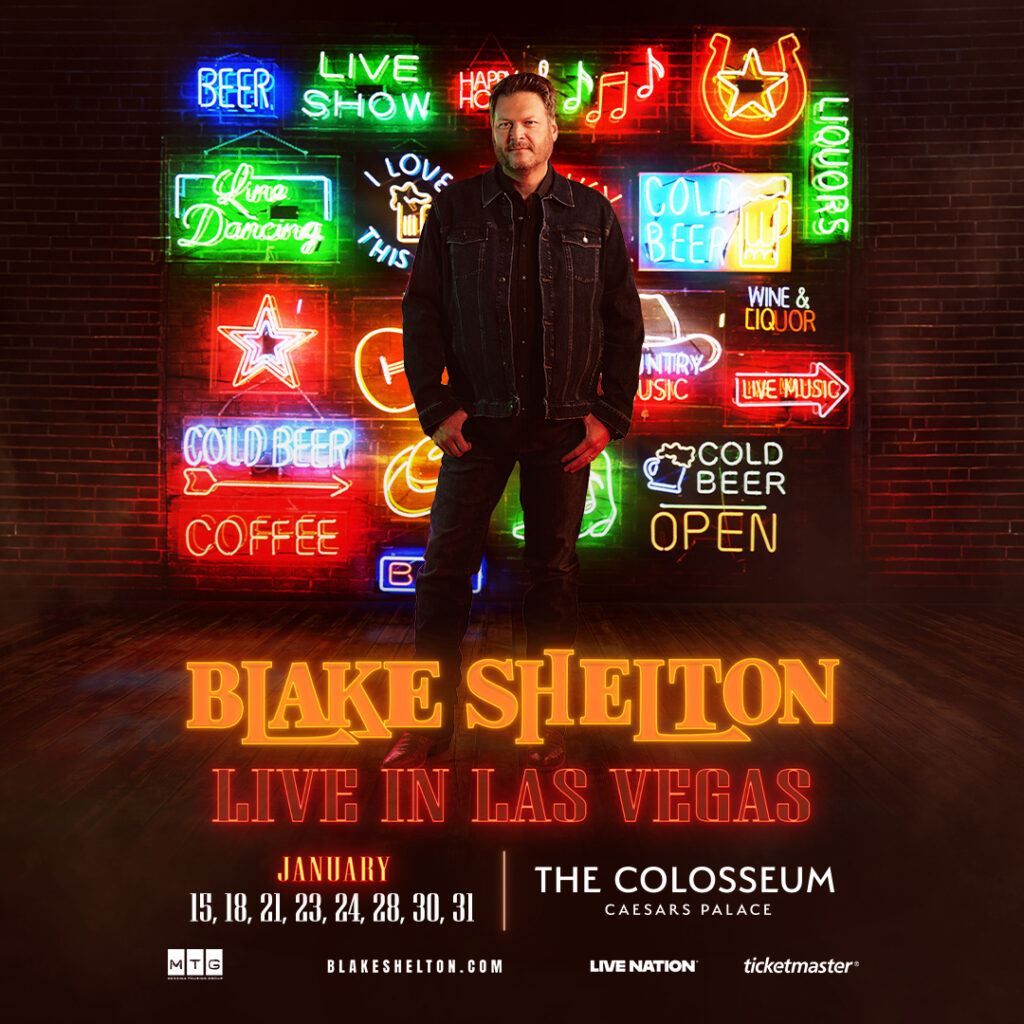 BLAKE SHELTON ANNOUNCES RETURN TO THE COLOSSEUM AT CAESARS PALACE JANUARY 15 – 31, 2026 – Country’s Chatter