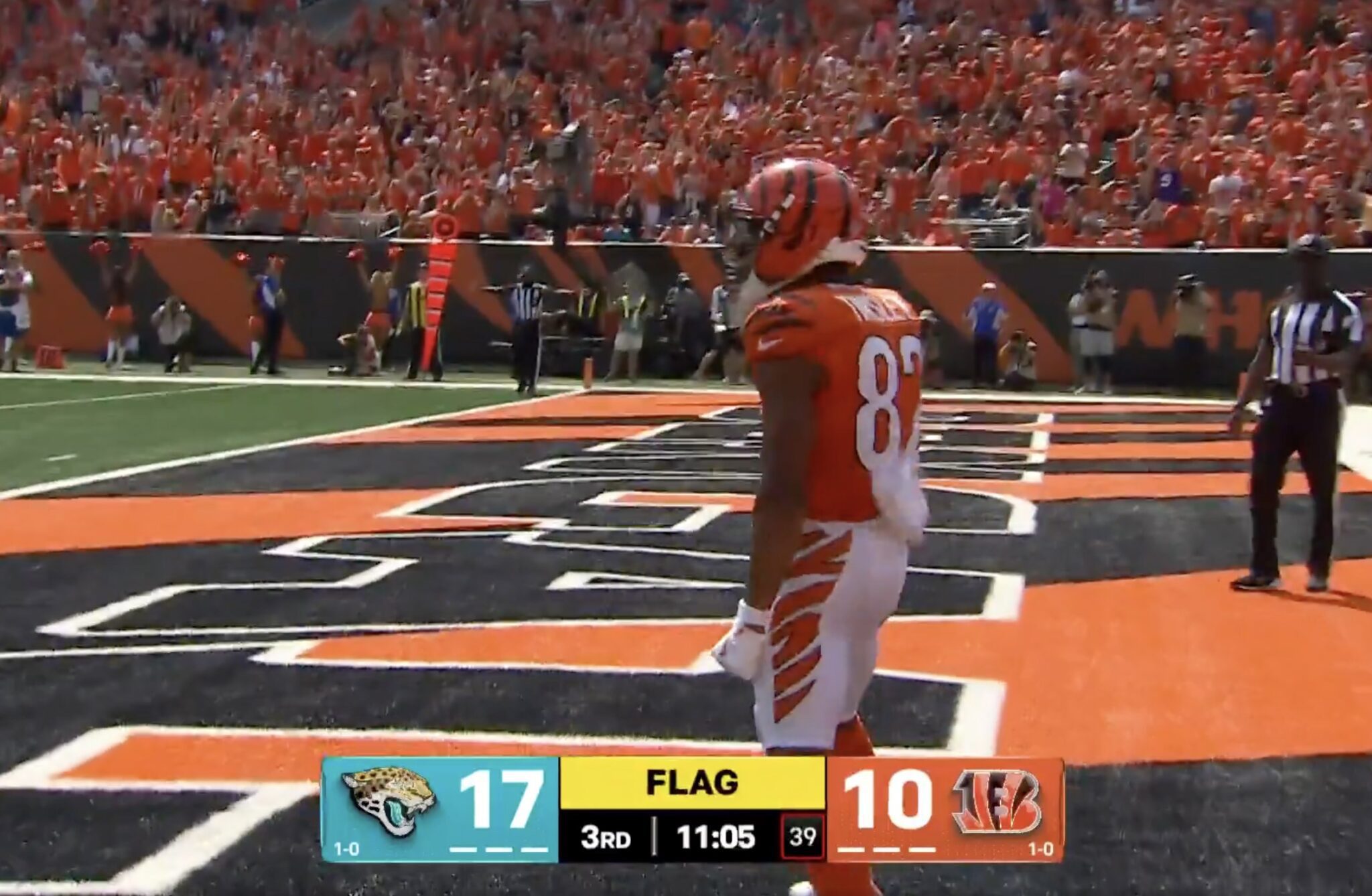 TV Crew Fooled Into Thinking There Was A Flag On A TD Play During Bengals/Jaguars Game, But It Was Really… An Adult Toy